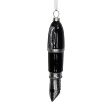 Ornament Pen Glass Black 15.2cm
