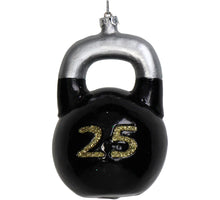 Ornament Kettlebell Glass Black 10.2cm