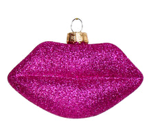 Ornament Lips Glass Pink 9.5cm