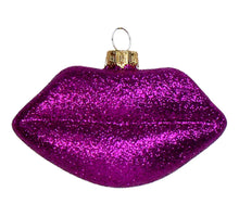 Ornament Lips Glass Purple 9.5cm