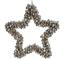 Ornament Glocken Stern Metall Silber 14cm