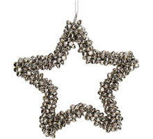 Ornament Glocken Stern Metall Silber 16cm