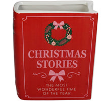 Vase Book Christmas Stories Dolomite Red 15x5.5x18cm