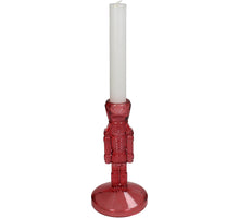 Candle Stick Nutcracker Glass Red 8.5x8.5x16cm