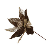 Artificial Flower Poinsettia Velvet Brown 30cm