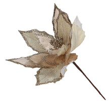 Artificial Flower Poinsettia Velvet Champagne 35cm