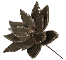 Artificial Flower Poinsettia Velvet Brown 35cm