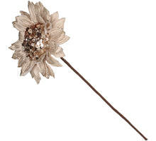 Artificial Flower Sunflower Velvet Champagne 13cm