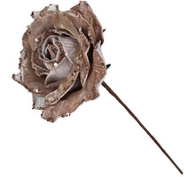 Artificial Flower Rose Velvet Champagne 14cm