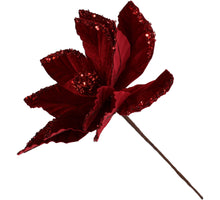 Artificial Flower Poinsettia Velvet 30cm Red