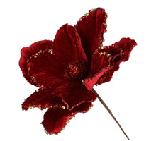 Artificial Flower Poinsettia Velvet Red 30cm