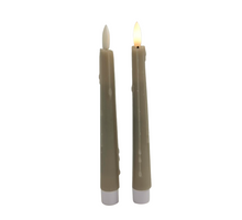 LED dinerkaars druip 20cm lichtgrijs set/2 (excl. 1xAAA)