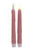 LED dinner candle drip 20cm light pink set/2 (excl. 1xAAA)