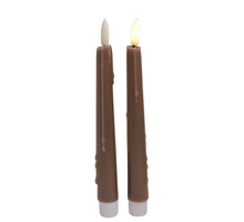 LED dinerkaars druip 20cm bruin set/2 (excl. 1xAAA)