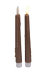 LED dinerkaars druip 20cm bruin set/2 (excl. 1xAAA)