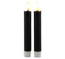 LED dinerkaars 15cm rustiek zwart set/2 met timer (excl. 1xAAA)