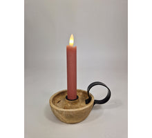 LED dinerkaars 15cm rustiek oud roze set/2 met timer (excl. 1xAAA)