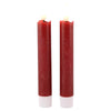 LED dinner candle 15cm rustic red set of 2 with timer (excl. 1xAAA)