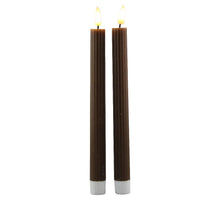 LED-Dinnerkerze 25,5cm braun Set/2 mit Timer (exkl. 2xAAA Batterie)