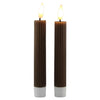 LED dinerkaars 15cm bruin set/2 met timer (excl. 1xAAA batterij)