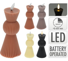 LED KAARS D6,5 H14,5CM GERIBBELD 4 ASS. KLEUR INCL 1X CR2032