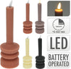 LED CANDLE D7 H22CM RIBBED 4 ASSORTED COLORS EXCL 2X AAA
