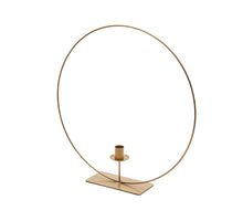 Metal ring on base 40cm gold + candle holder