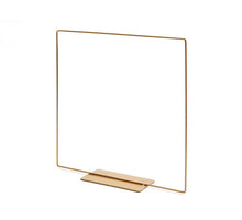 Metal square on base 20cm gold
