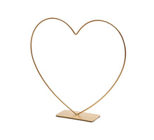 Metal heart standing on base 30cm gold