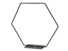 Metal hexagon on stand 30cm black