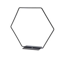 Metal hexagon on base 40cm black