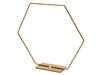 Metal hexagon on base 25cm gold