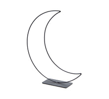 Metal moon on base 30cm black