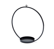 Metal ring hanging 30cm black + tray