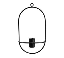 Metal wall candle holder 12x20cm black