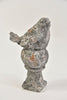 Vogel op pilaar ''Raw'' 12x8x22cm Grey
