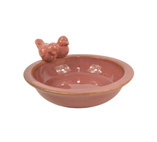Vogeldrinkschaal keramiek 23x23x5cm Red