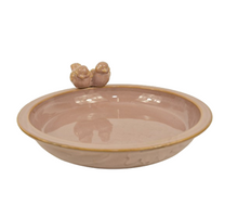 Vogeldrinkschaal keramiek 33x33x5cm Pink