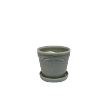 Arcey pot met schotel D15 H13cm Bean Blue