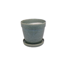Arcey pot met schotel D17 H15cm Bean Blue