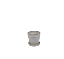 Arcey pot met schotel D13 H11cm White
