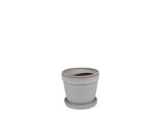 Arcey pot met schotel D15 H13cm White