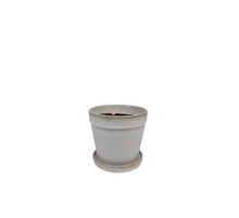 Arcey pot met schotel D17 H15cm White