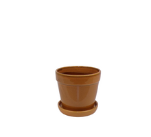 Arcey pot met schotel D15 H13cm Amber