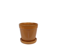 Arcey pot met schotel D17 H15cm Amber