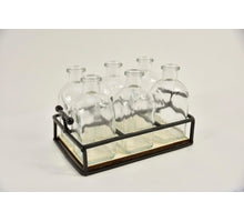 Black metal holder with 6 bottles 19x12x11cm