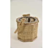 Lantaarn rond ''Jute'' met cil.glas en hengsel D11 H11/26,5cm