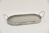 Dienblad ovaal zink/hout met oren 24,5x13x2/5,5cm grey-wash