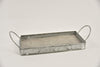 Dienblad rechthoek zink/hout met oren 20x9,5x2/5,5cm grey-wash