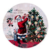 Onderbord metaal kerstman kerstboom ø 33 CM